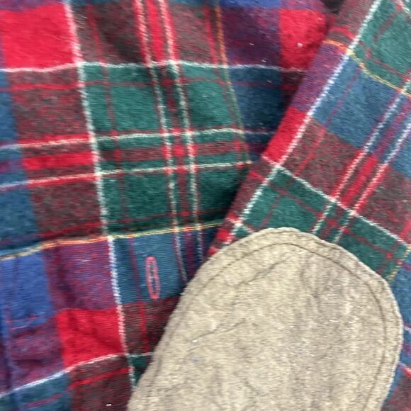 Pendleton Trail Shirt Mens L Plaid Long Sleeve Red Wool Flannel Elbow Patch - Picture 3 of 11